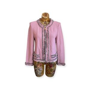 St. John Collection blazer vintage retro style Sz 10 medium pink